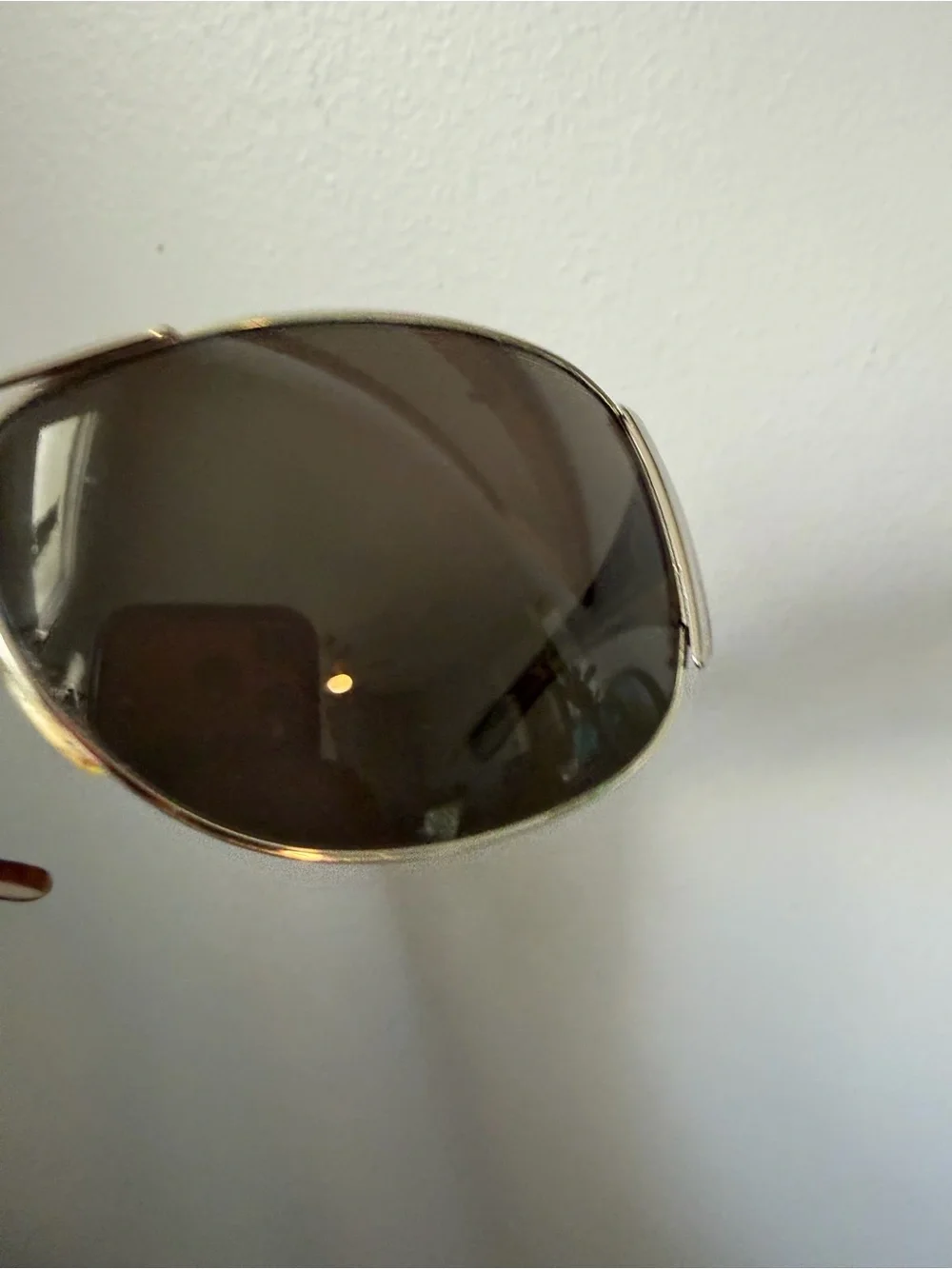 VTG Prada SPR 75G Shield Aviator Sunglasses Silver Brown Tortoise Made In Italy